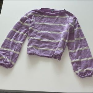 Striped bell sleeve sweater